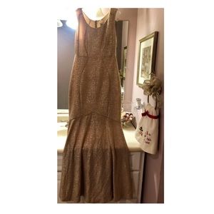 Shimmering Warm Gold drop waste mermaid dress